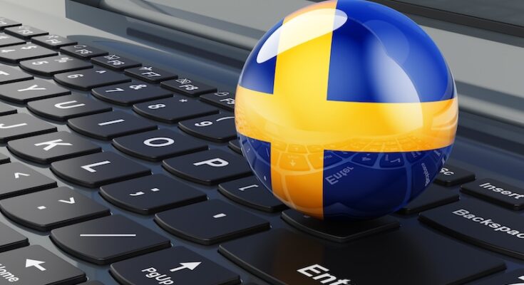 Tangentbord med svensk flagga